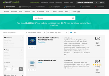 Envato Market: Paid themes for WordPress.org self-hosted sites.